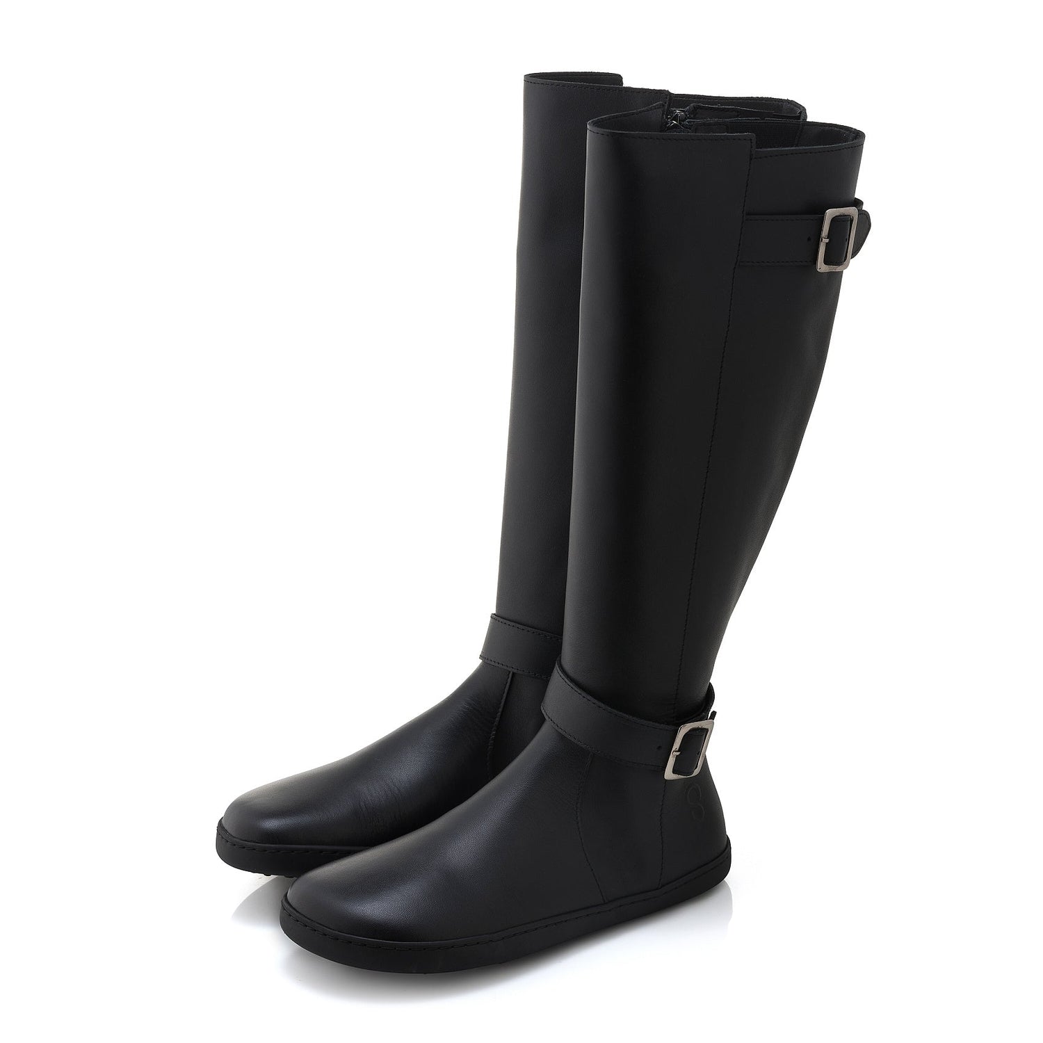 Shapen - Glam Knee Black Leather - Botas altas barefoot - Cacles Barefoot