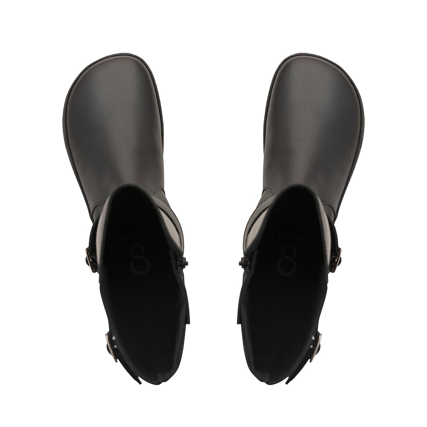 Shapen - Glam Knee Black Leather - Botas altas barefoot - Cacles Barefoot