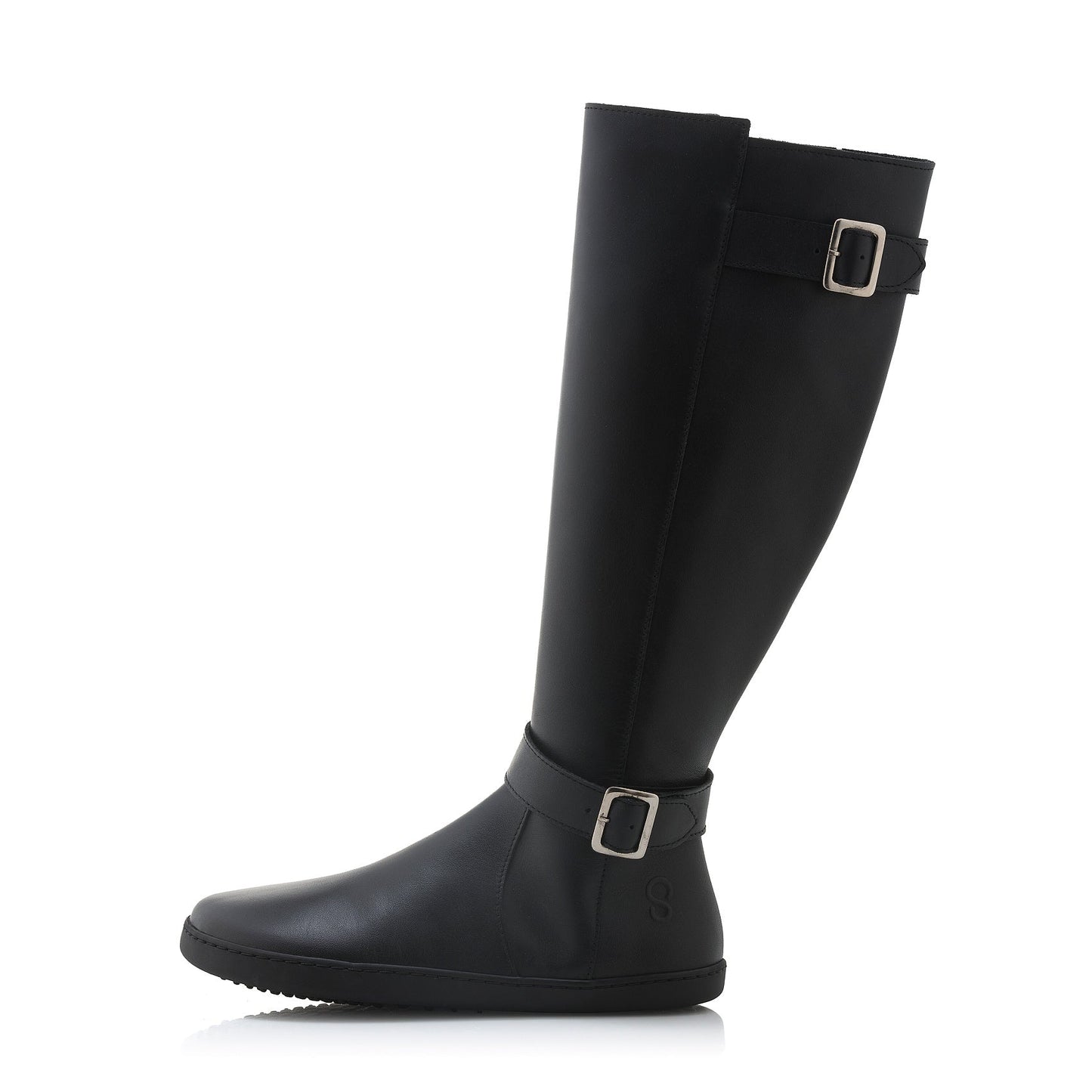 Shapen - Glam Knee Black Leather Vegan - Botas altas barefoot - Cacles Barefoot