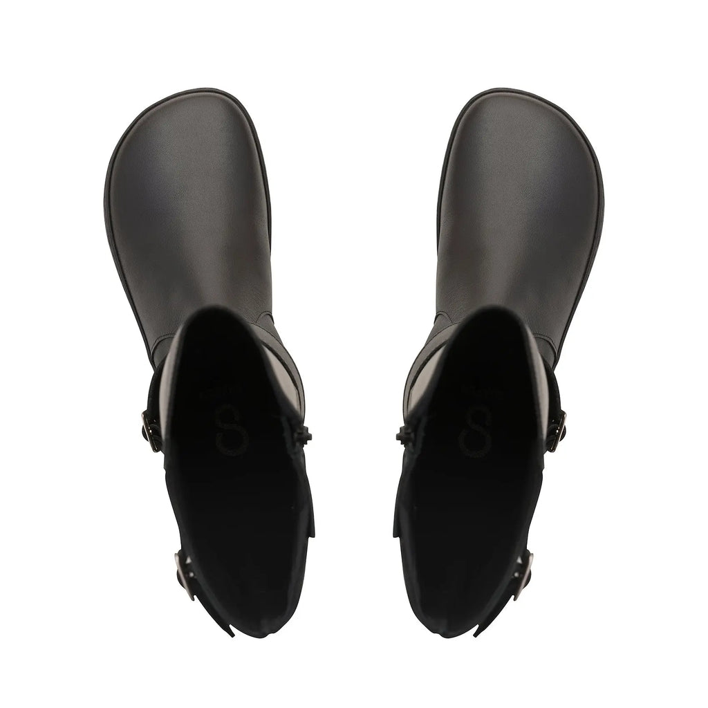 Shapen - Glam Knee Black Leather Vegan - Botas altas barefoot
