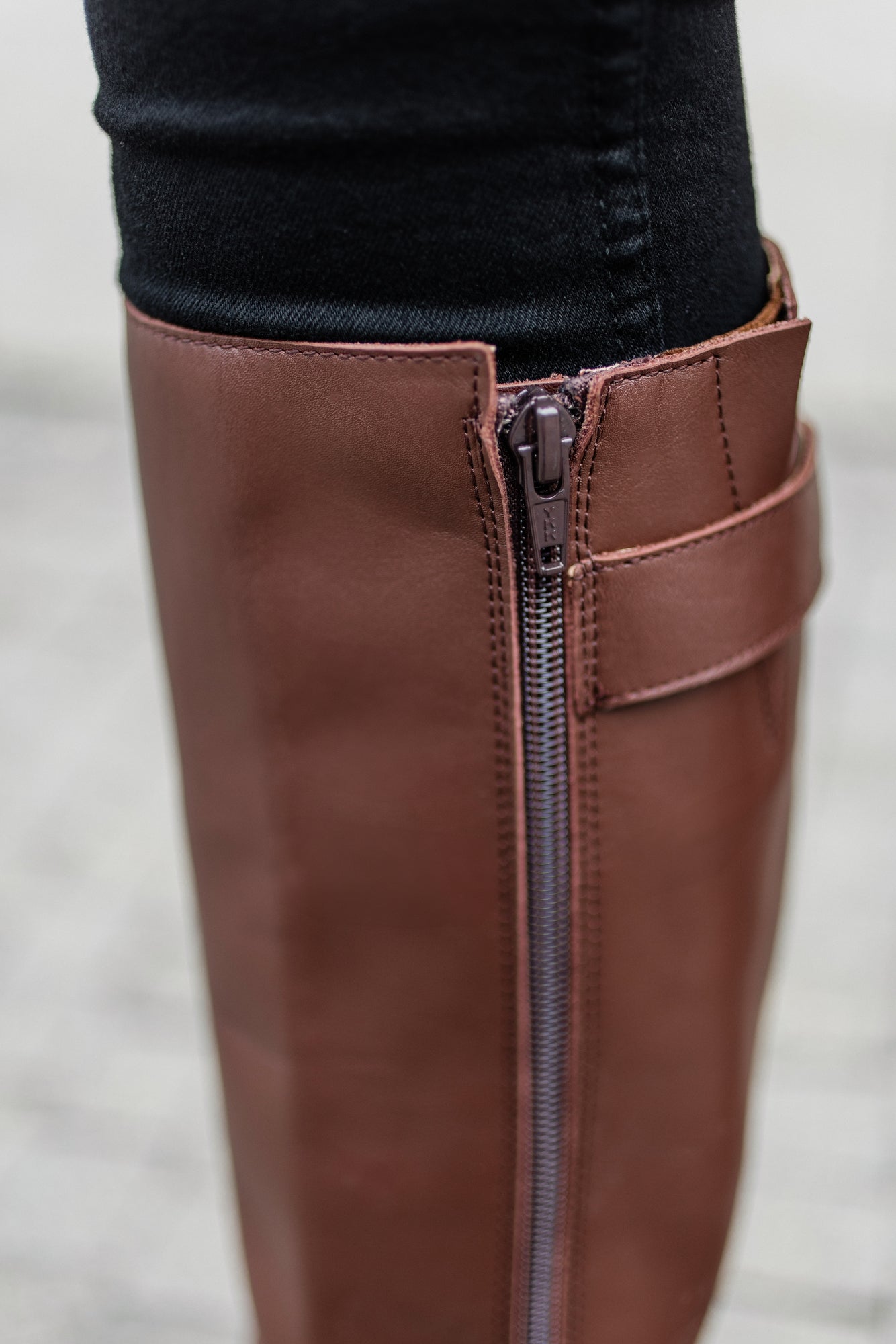 Shapen - Glam Knee Brown Leather Vegan - Botas altas barefoot - Cacles Barefoot