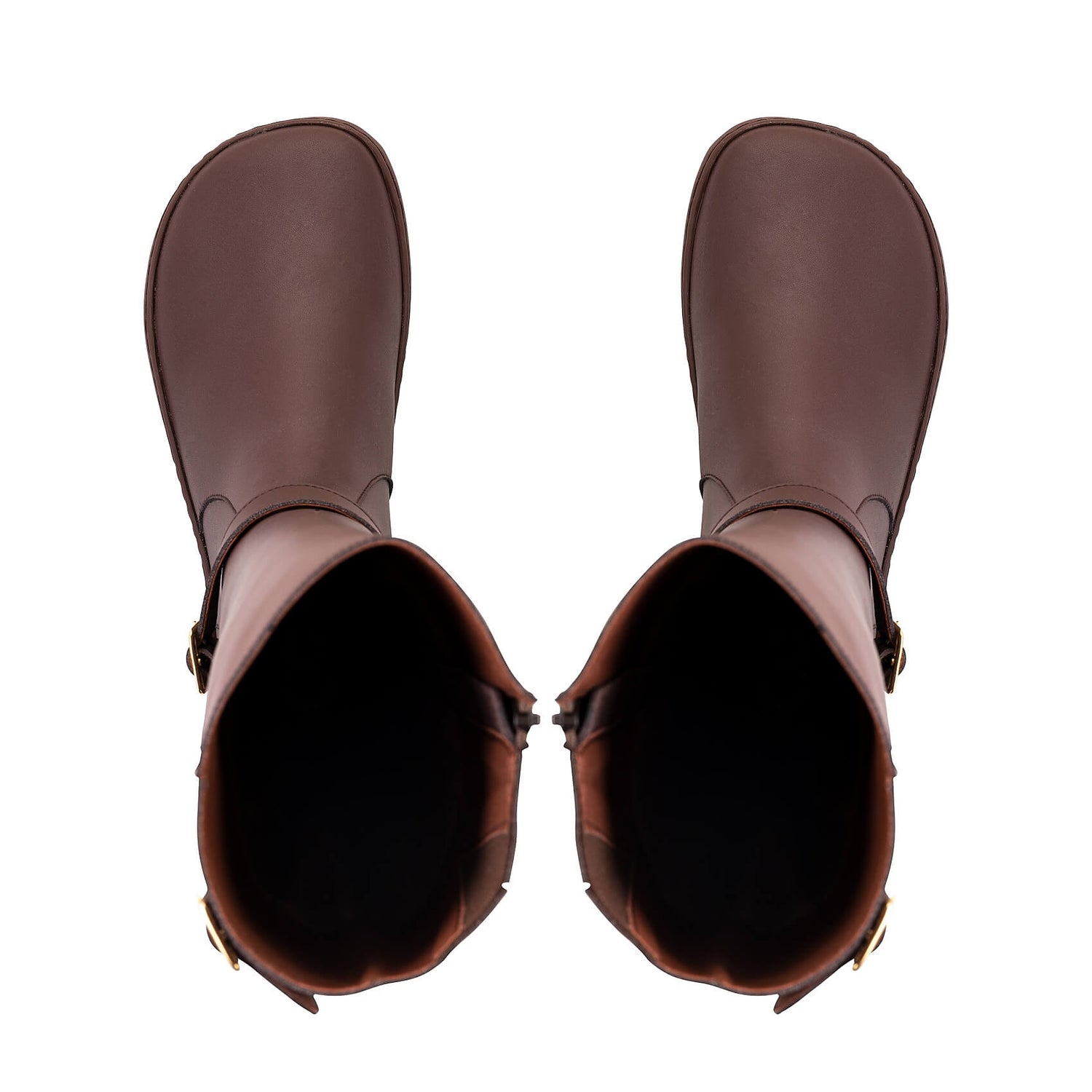 Shapen - Glam Knee Brown Leather Vegan - Botas altas barefoot - Cacles Barefoot