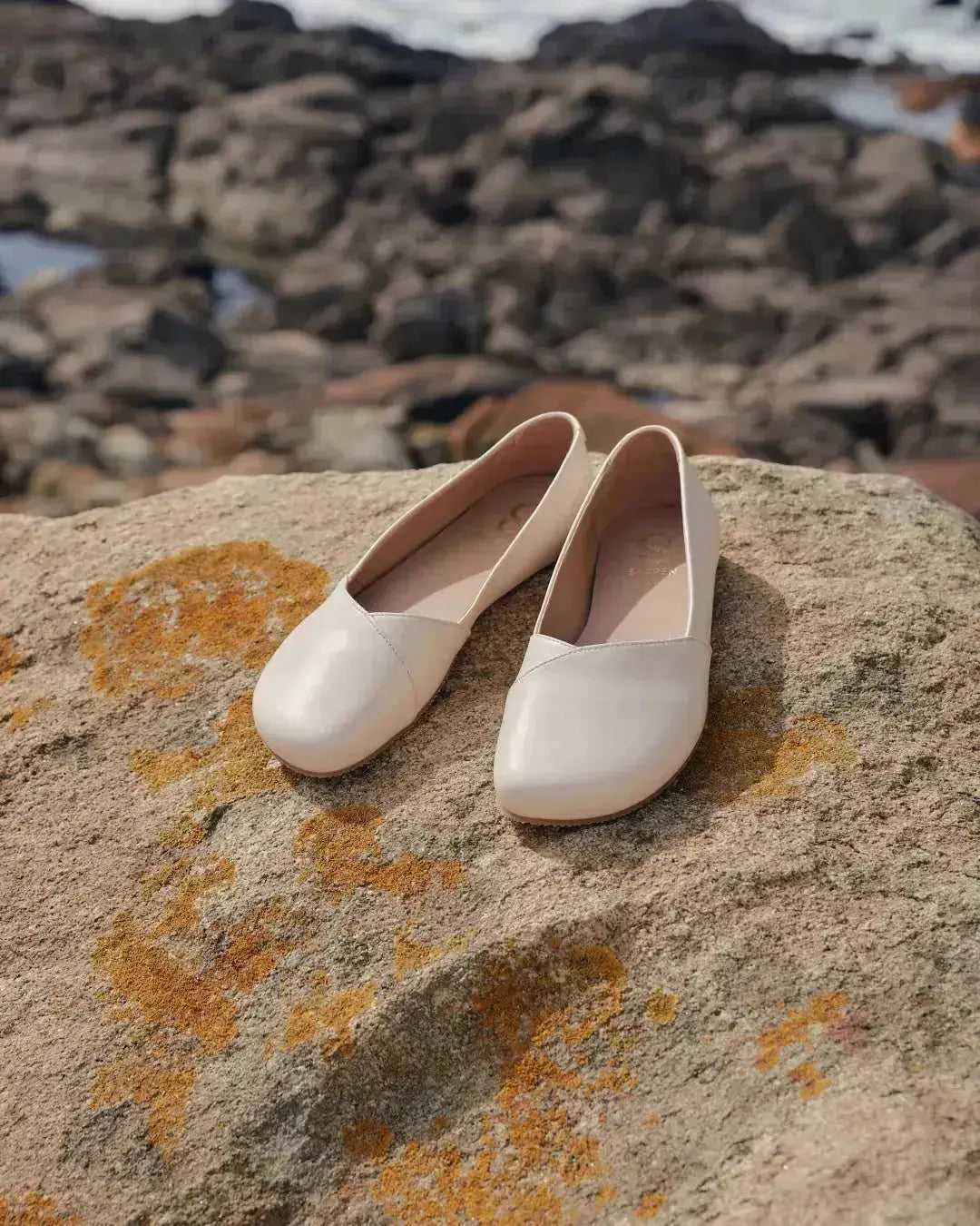 Shapen - Peony 2.0 Beige Leather - Bailarinas barefoot