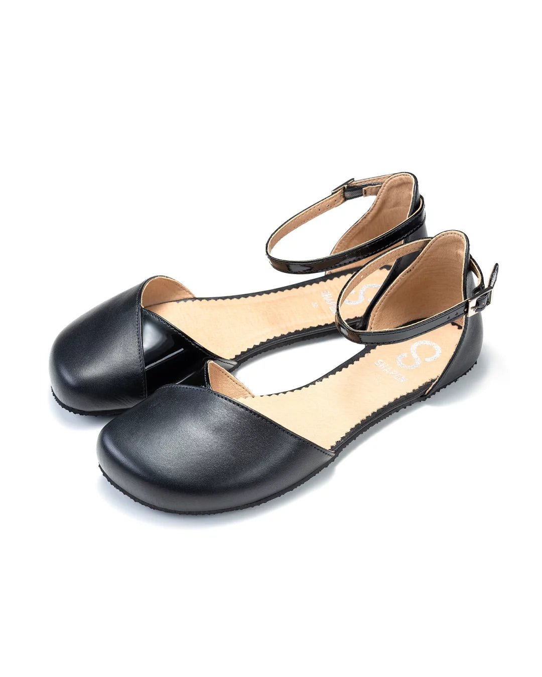 Shapen – Poppy Black Vegan - Bailarinas abiertas barefoot - Cacles Barefoot