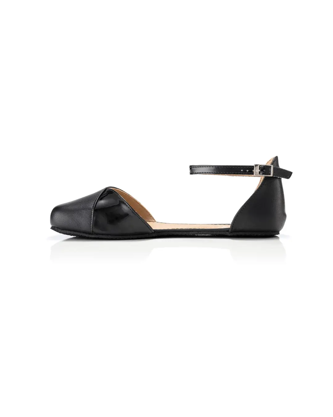 Shapen – Poppy Black Vegan - Bailarinas abiertas barefoot veganas negras para mujer