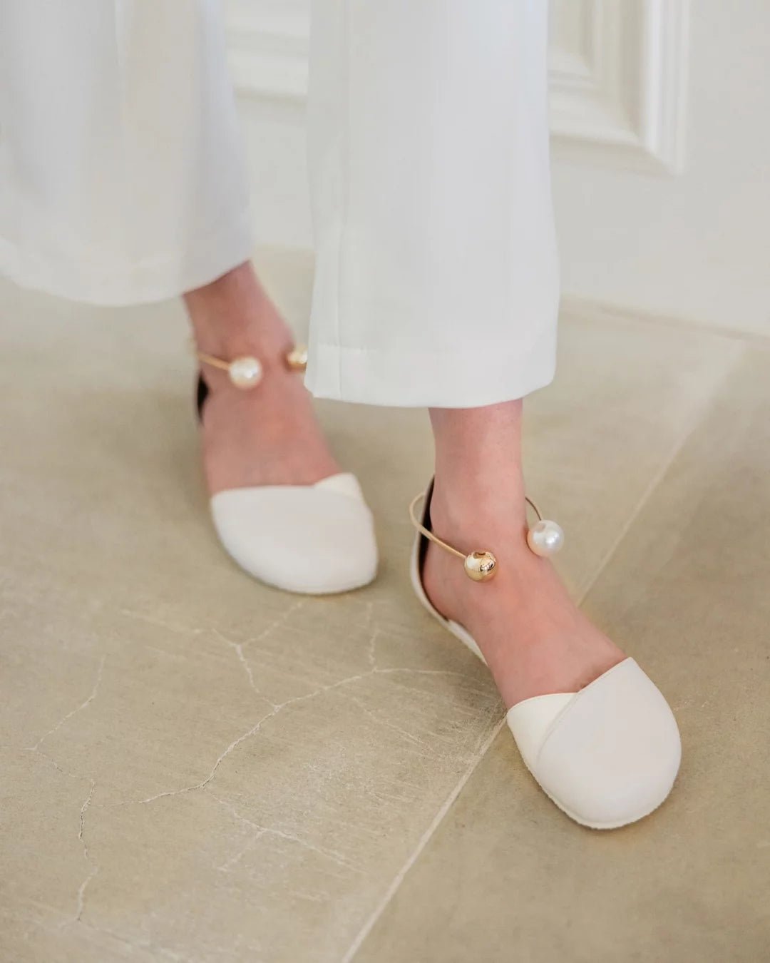 Shapen – Poppy White - Bailarinas abiertas barefoot - Cacles Barefoot