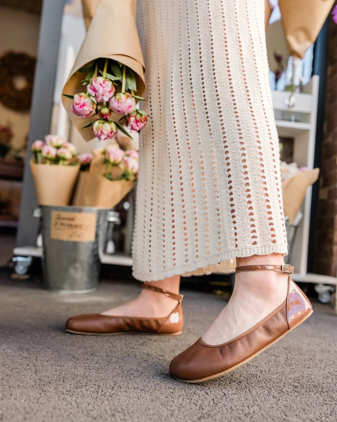 Shapen – Tulip 3.0 Cognac – Bailarinas barefoot - Cacles Barefoot