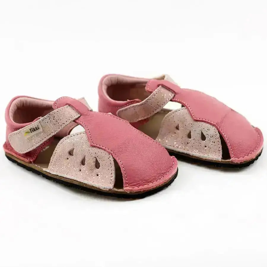 Tikki - Mariposa Lollipop - Sandalias Barefoot de Cuero infantiles rosa