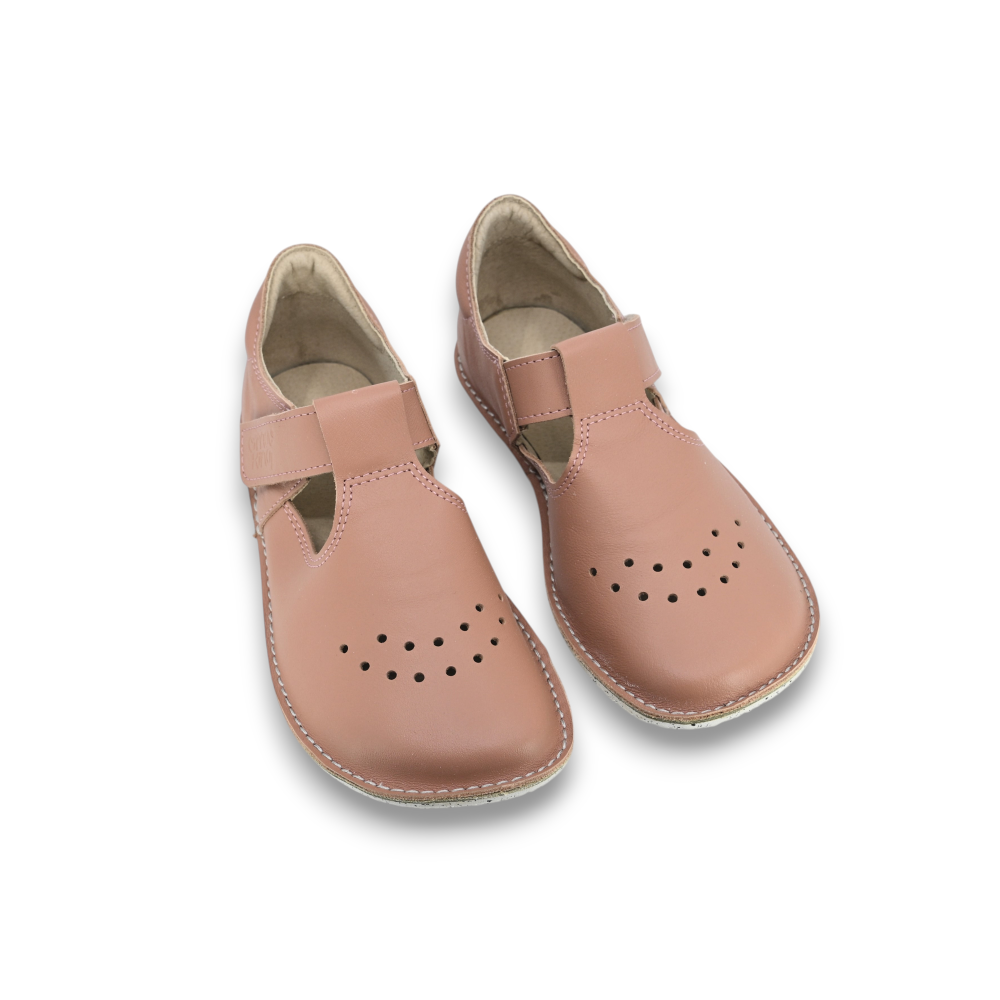 OmaKing Lusti Big Kids Pink - Zapatitos barefoot elegantes para niños grandes rosas