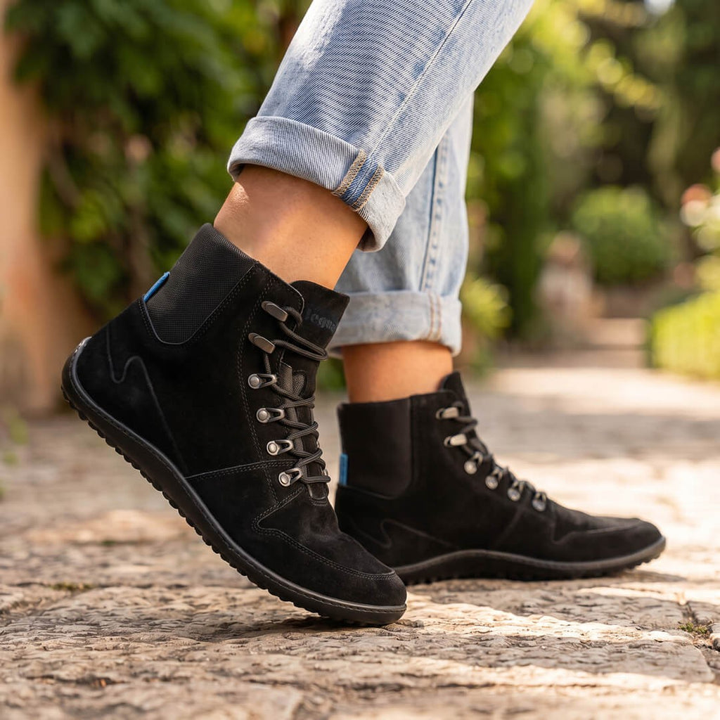 Leguano Velord - Botines barefoot otoñales elegantes unisex negros