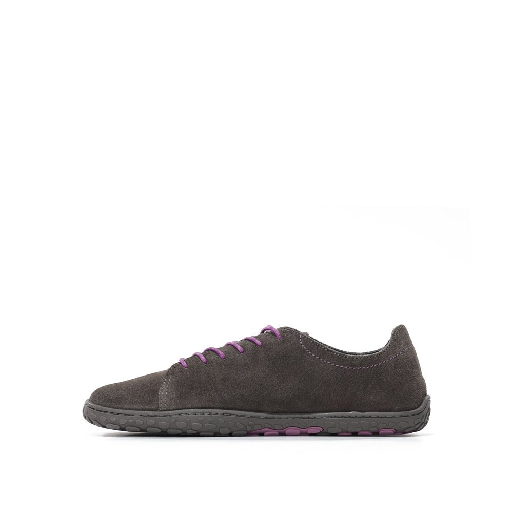 WAALS - Nomad Lady Oil Suede Grey/Purple - Zapato barefoot artesano de piel de serraje - Cacles Barefoot