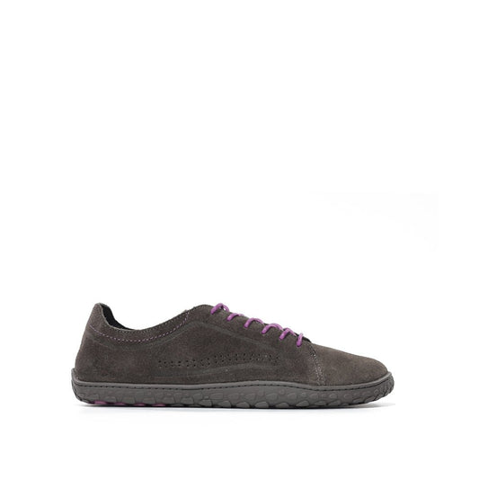 WAALS - Nomad Lady Oil Suede Grey/Purple - Zapato barefoot artesano de piel de serraje - Cacles Barefoot