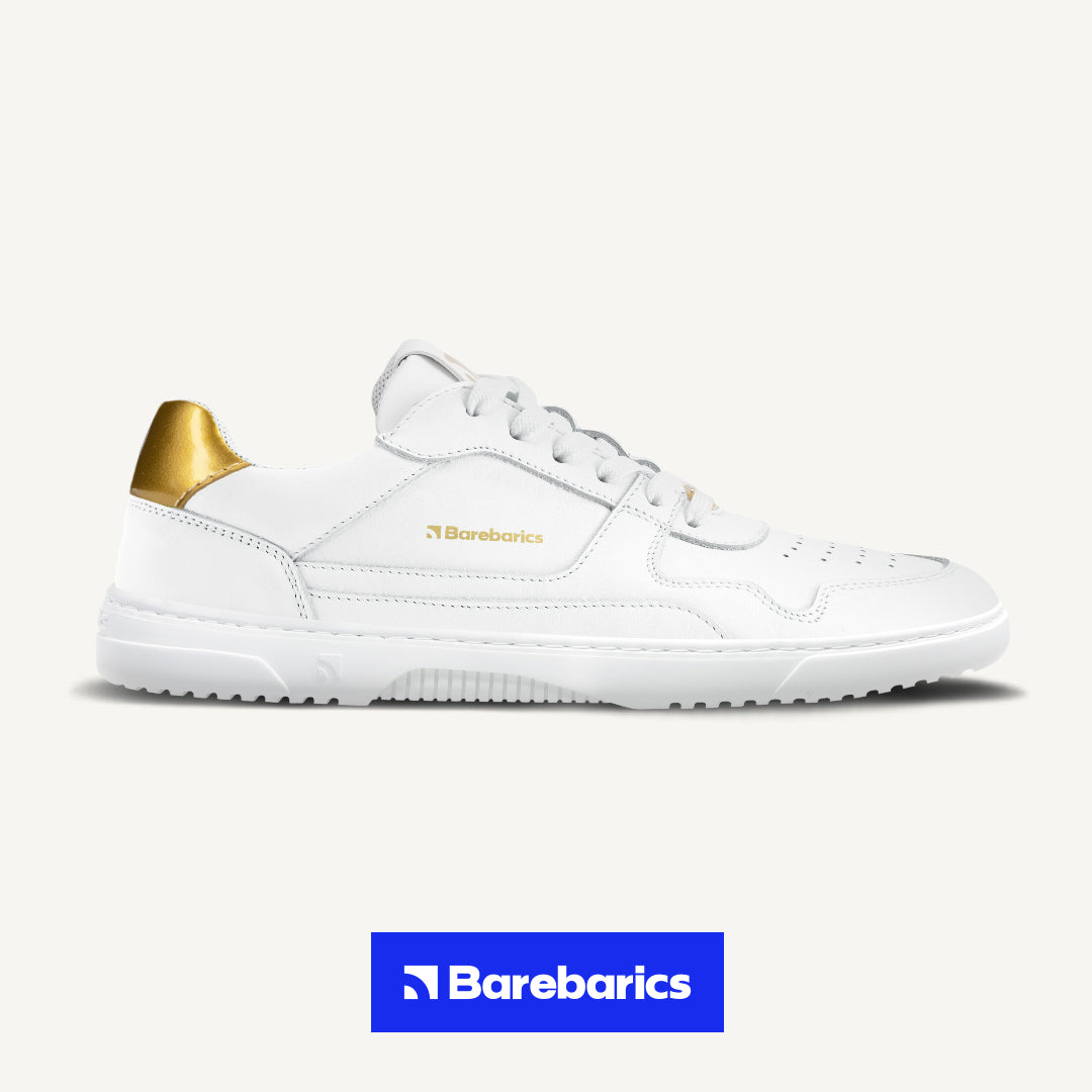 Barefoot Sneakers Barebarics Zing - White & Gold - Leather
